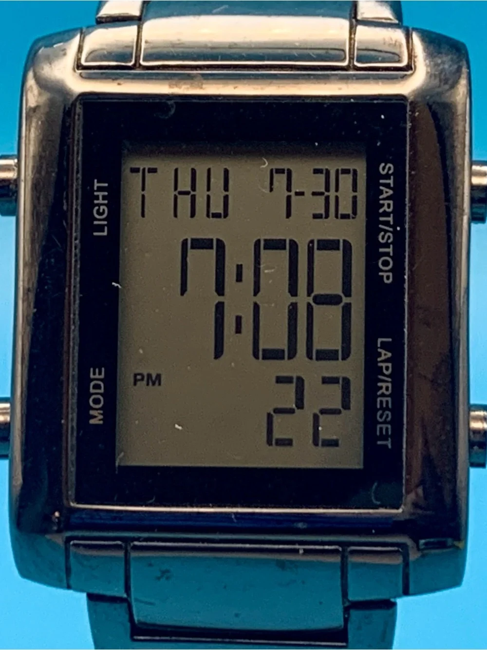 Men’s Digital Tank Wristwatch Chrono Day Date Backlight Alarm Dual Time Working